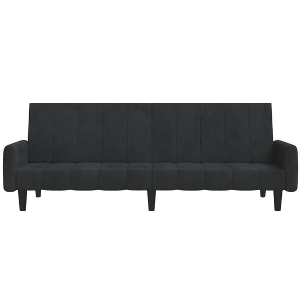 vidaXL Schlafsofa 2-Sitzer Schwarz Samt
