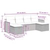 vidaXL 6-tlg. Garten-Sofagarnitur mit Kissen Braun Poly Rattan