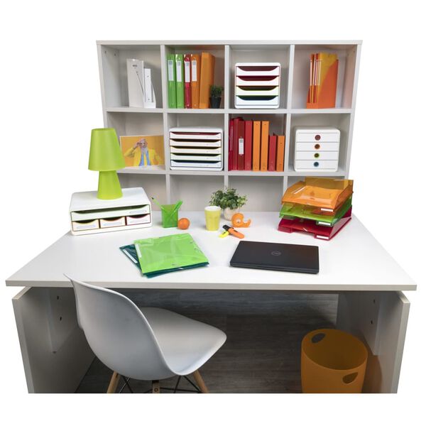 Exacompta Big-Box Schubladenbox Black Office mit 4 Laden Wei&szlig;