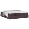 vidaXL Ottoman-Bett mit Matratzen Dunkelbraun 160x200 cm Stoff