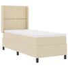 vidaXL Boxspringbett mit Matratze mit Kopfteil Creme 80 x 200 cm Stoff