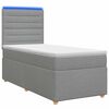 vidaXL Boxspringbett mit Matratze Hellgrau 100 x 200 cm Stoff