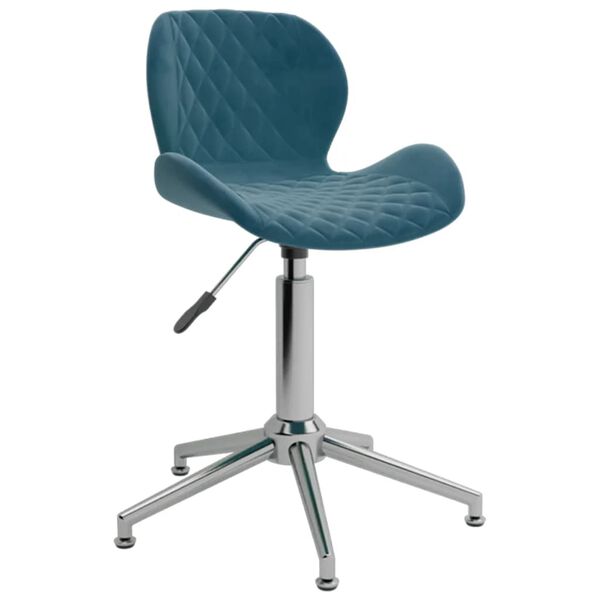 vidaXL Esszimmerst&uuml;hle 2 Stk. Drehbar Blau Samt