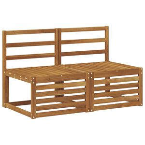vidaXL 2 St&uuml;ck Outdoor Mittelsofa Massivholz Akazie Natur
