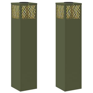 vidaXL Solar LED Weg Licht 2 stk. Warmes Wei&szlig; 18 x 18 x 80 cm