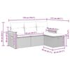 vidaXL 4-tlg. Garten-Sofagarnitur mit Kissen Schwarz Poly Rattan