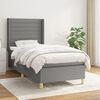 vidaXL Boxspringbett mit Matratze Dunkelgrau 100x200 cm Stoff