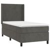 vidaXL Boxspringbett mit Matratze Dunkelgrau 80x200 cm Samt