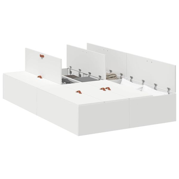 vidaXL Aufbewahrungsbettgestell Wei&szlig; 120 x 190 cm Holzwerkstoff