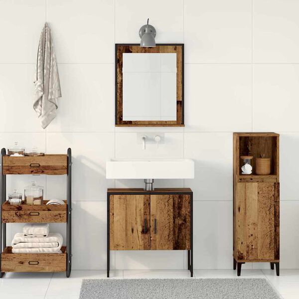 vidaXL Badezimmerm&ouml;bel-Set Wandmontiert 2 pcs Braun Holzwerkstoff