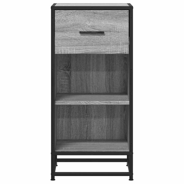 vidaXL Sideboard Grau Sonoma 35,5x35x76 cm Holzwerkstoff und Metall