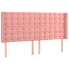 vidaXL Boxspringbett mit Matratze & LED Rosa 180x200 cm Samt