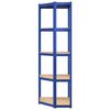 vidaXL Regale mit 5 B&ouml;den 2 Stk. Blau Stahl & Holzwerkstoff