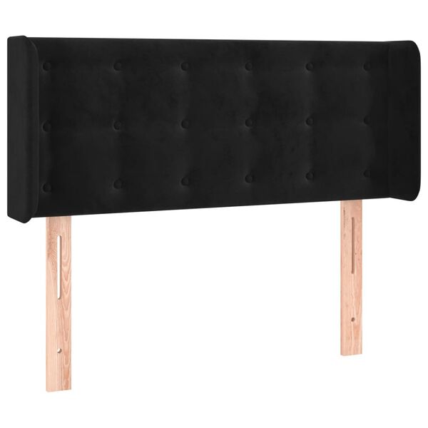 vidaXL LED Kopfteil Schwarz 103x16x78/88 cm Samt