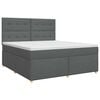 vidaXL Boxspringbett mit Matratze Dunkelgrau 140 x 200 cm Stoff