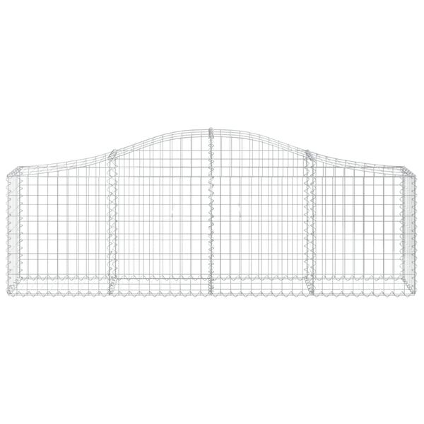 vidaXL Gabionen mit Hochbogen 15 Stk. 200x30x60/80 cm Verzinktes Eisen