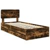 vidaXL Bettrahmen Ger&auml;ucherte Eiche 75 x 190 cm Ingenieurs Holz