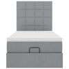 vidaXL Ottoman-Bett mit Matratze Hellgrau 90x200 cm Stoff