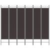 vidaXL 6-tlg. Paravent Braun 200x200 cm Stoff