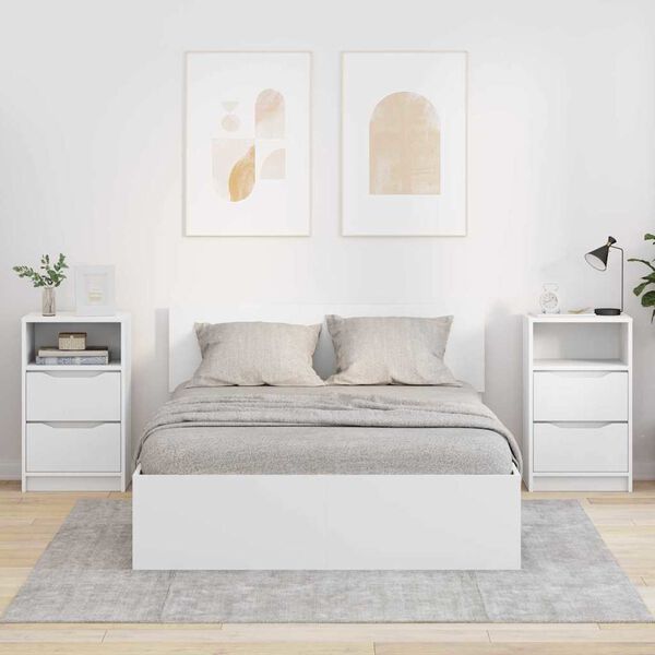 vidaXL Nachttische 2 pcs Wei&szlig; 40 x 30 x 467 cm Holzwerkstoff