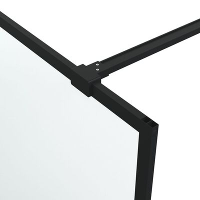 vidaXL Duschwand für Begehbare Dusche Schwarz 115x195 cm Matt ESG-Glas