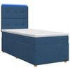 vidaXL Boxspringbett mit Matratze mit Kopfteil Blau 80 x 200 cm Stoff