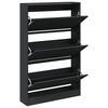 vidaXL Schuhschrank Schwarz 80x21x125,5 cm Holzwerkstoff