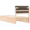 vidaXL Bettgestell mit gepolstertem Kopfteil Taupe 90 x 200 cm