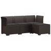 vidaXL 4-Sitzer Garten Sofa mit Kissen Rattan Look PP Braun