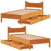 vidaXL Massivholzbett mit Schubladen Wachsbraun 75x190 cm Kiefer
