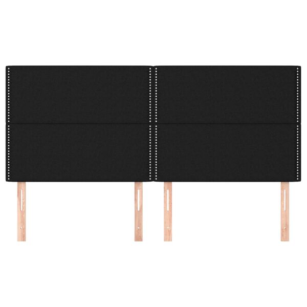 vidaXL Kopfteil Schwarz 160 x 5 x 118/128 cm Stoff