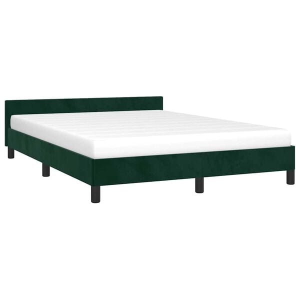 vidaXL Bettgestell ohne Matratze Dunkelgr&uuml;n 140x190 cm Samt