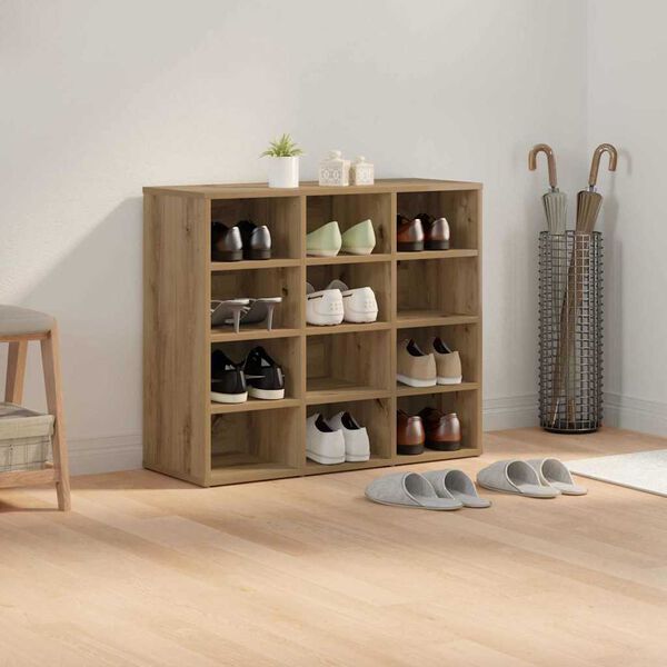 vidaXL Schuhschrank Artisan-Eiche 77,5 x 30 x 67 cm Holzwerkstoff
