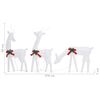 vidaXL Weihnachtsdekoration Rentiere 270x7x90 cm Wei&szlig; Kaltwei&szlig; Mesh