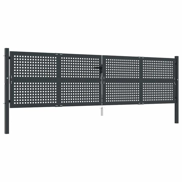 vidaXL Gartentor Anthrazit 400x125 cm Stahl