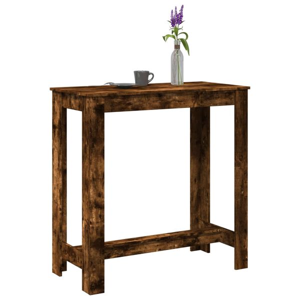 vidaXL Bartisch R&auml;uchereiche 102x50x103,5 cm Holzwerkstoff