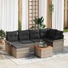 vidaXL Garten-Sofa-Set mit Kissen mit Speicher 7 pcs Grau
