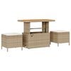 vidaXL Gartensofa-set mit Kissen mit Speicher 11 pcs Beige Poly-Rattan