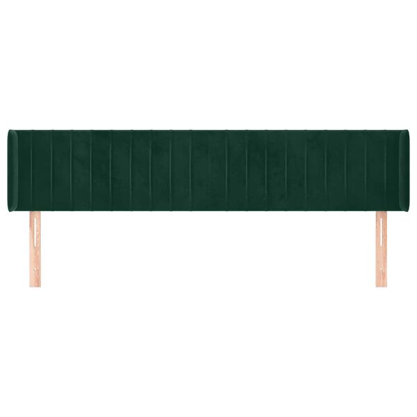 vidaXL Kopfteil mit Ohren Dunkelgr&uuml;n 183x16x78/88 cm Samt