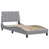 vidaXL Bettgestell ohne Matratze "Hanko" Hellgrau 90x190 cm Stoff