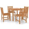 vidaXL 5-teiliges Garten-Ess-Set 80 x 80 cm Massivholz Teak