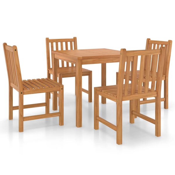 vidaXL 5-teiliges Garten-Ess-Set 80 x 80 cm Massivholz Teak