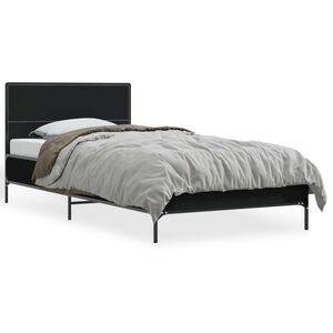 vidaXL Bettgestell Schwarz 90x190 cm Holzwerkstoff und Metall