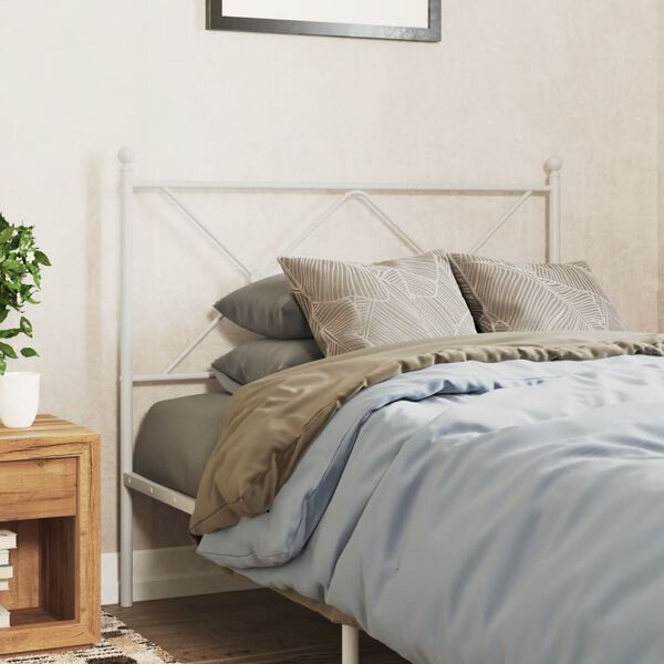 vidaXL Ersatz-Kopfteil Metall Wei&szlig; 107 cm