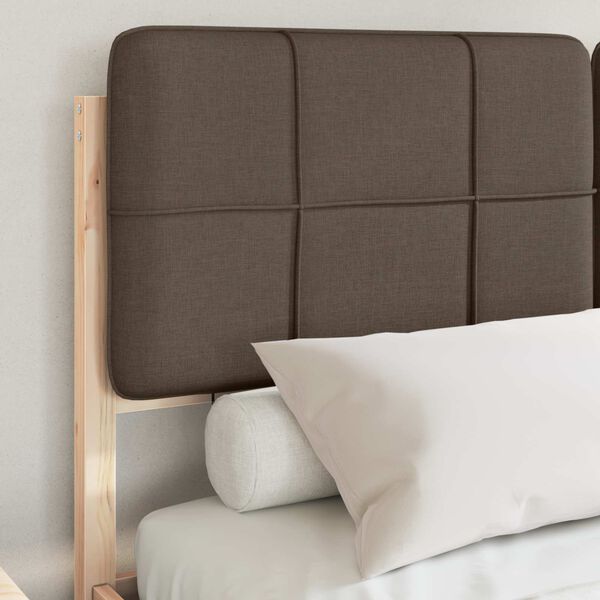vidaXL Bettgestell mit gepolstertem Kopfteil Taupe 150 x 200 cm