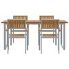 vidaXL Garten Essgruppe 5 pcs Grau Massivholz Akazie