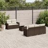 vidaXL 6-tlg. Garten-Sofagarnitur mit Kissen Braun Poly Rattan