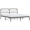 vidaXL Bettgestell mit Kopfteil Metall Schwarz 180x200 cm