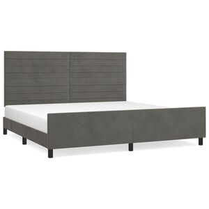 vidaXL Bettgestell ohne Matratze Dunkelgrau 200x200 cm Samt