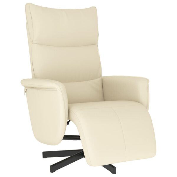 vidaXL Relaxsessel mit Fu&szlig;teil Creme Kunstleder
